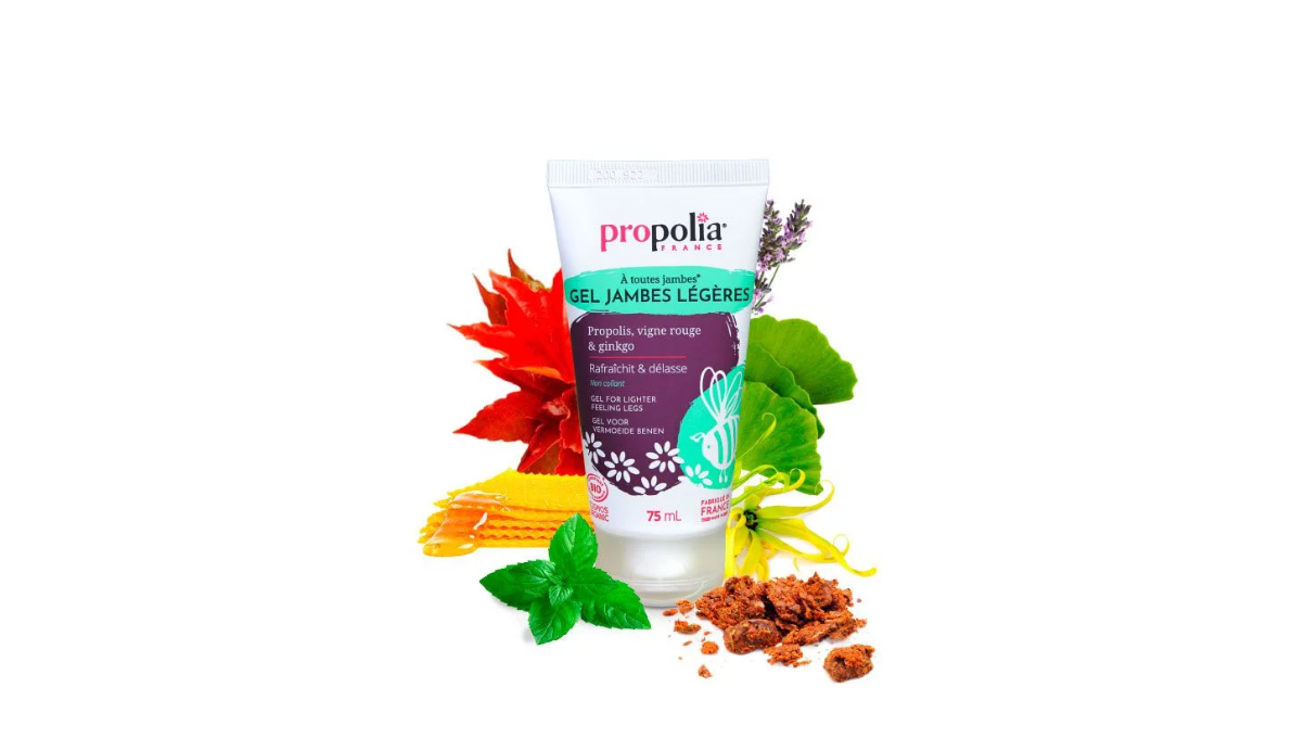 Gel jambes légères certifié Bio - Miel, Propolis, gingko et vigne rouge - Lot de 2