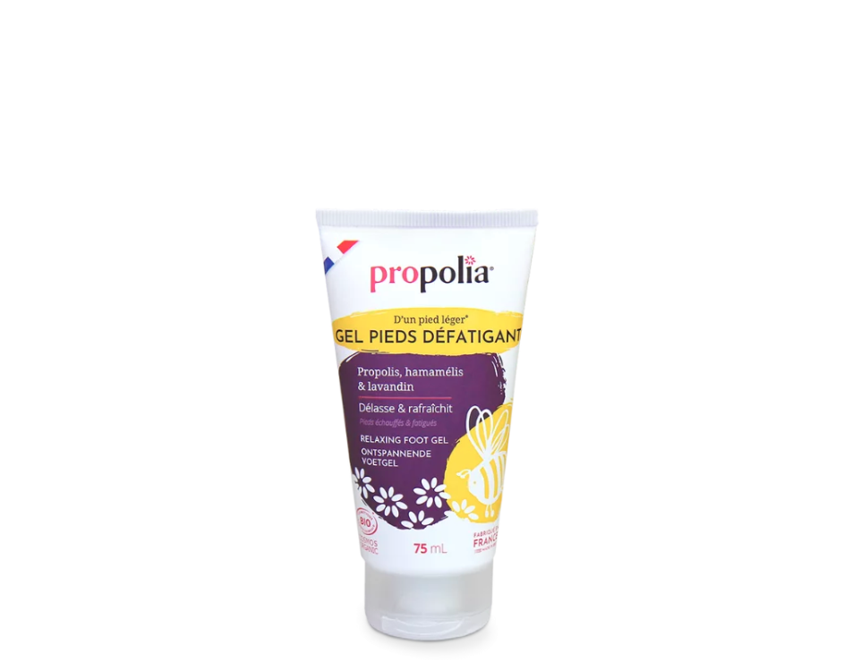 Gel pieds défatigant certifié Bio Propolis, hamamélis & lavandin