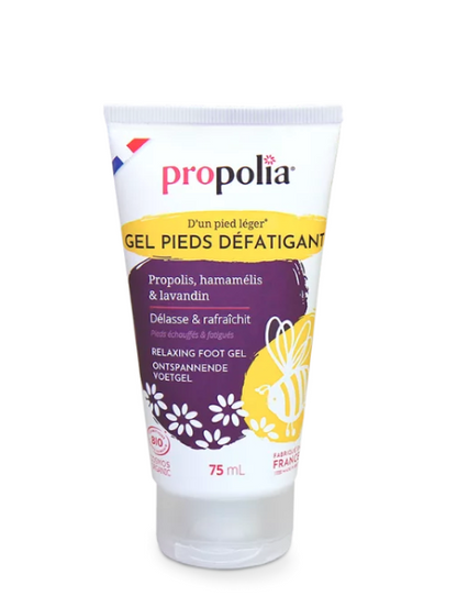 Gel pieds défatigant certifié Bio Propolis, hamamélis & lavandin