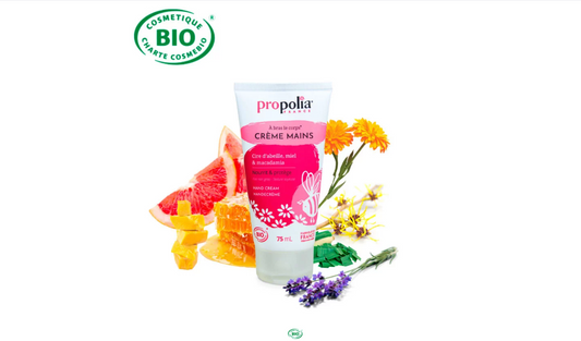 Crème mains certifiée Bio Cire d'abeille, Miel et Macadamia